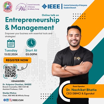 Online Talk on Entrepreneurship Flyer